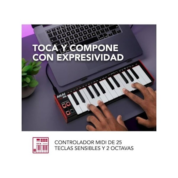 Klavier Master - Akai - LPK25 Mk2 - 25 Mini-Taster - USB - Indbygget Arpeggiator