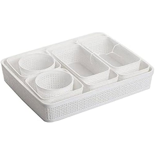 Set av korgar - DEM - Flerfärgad - 8 cm höjd - 30 cm djup - Lätt att montera Flerfärgad