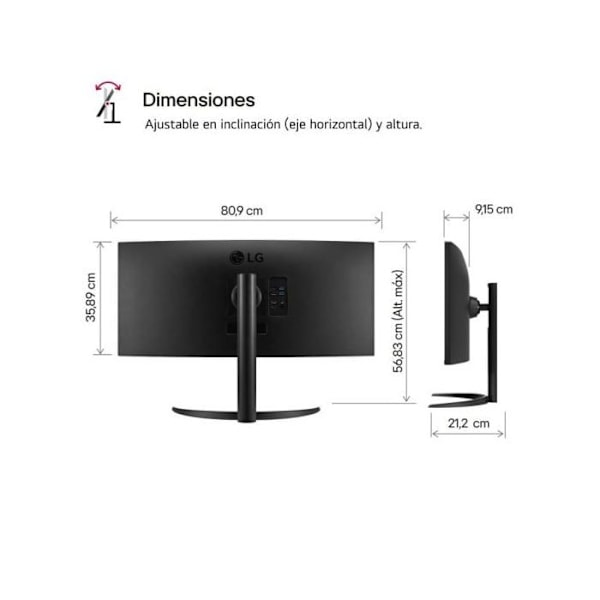 LG 34WP75CP-B Skærm - Sort - 34 tommer - IPS - 2560 x 1440 - 5 ms - HDMI, DisplayPort - AMD FreeSync