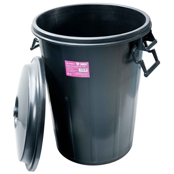 Plast gadespand med låg 100 liter Svart