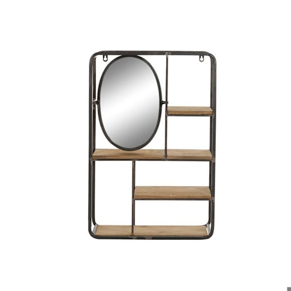 Metall och MDF trähylla DKD Home Decor svart/ljusbrun