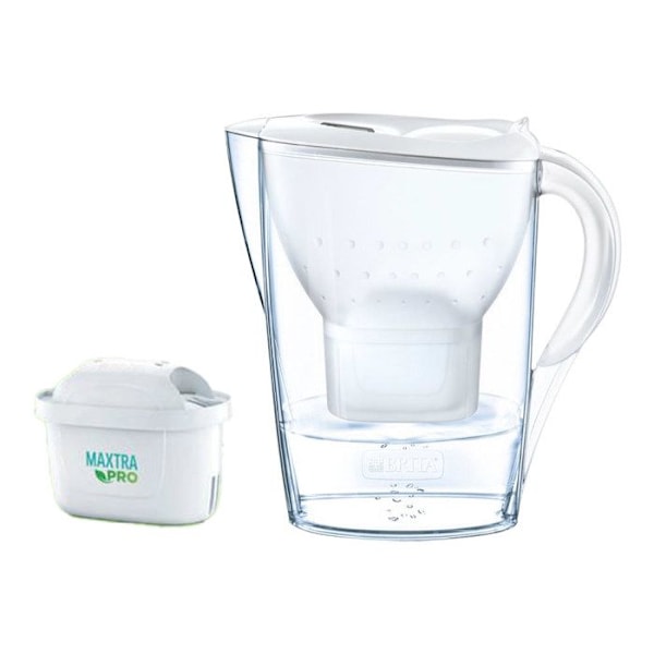 Filterkande - Brita - 1051130 - 2,4L - 1,4L filtreret vand - Kompatibel med opvaskemaskine Vit