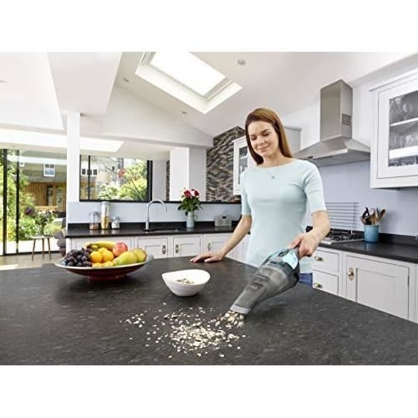 Trådløs håndstøvsuger BLACK+DECKER NVC220WBC-QW - 7,2 V - Ladebase 15,5 - Metalblå