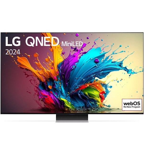 TV QNED LG 65QNED91T 164 cm 4K UHD Sort Blå og Sølv Sort
