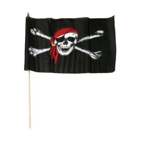 Piratsflag - MOM - Polyester - Udendørs - 46x32cm - Sort, Hvid Svart vit