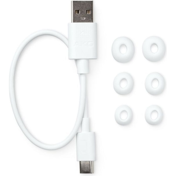 TWS hörlurar - AKG - N5 Hybrid - Högupplöst ljud - Adaptiv brusreducering - Förlängd batteritid Vit