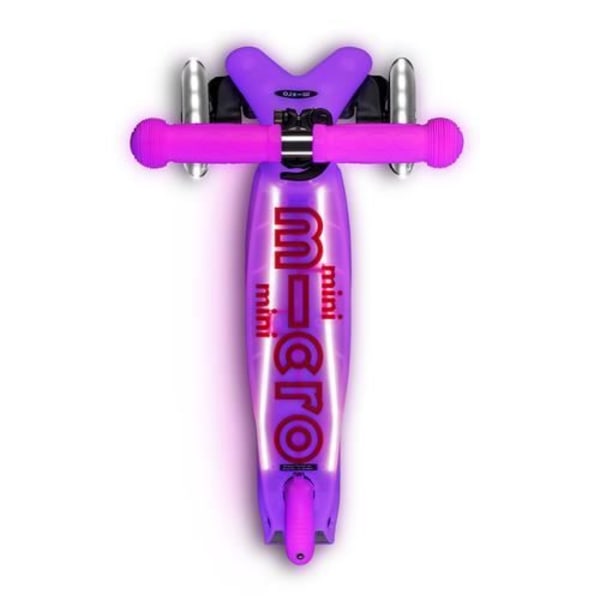 Trottinette - Mikro Mobilitet - Mini Micro Deluxe Glow LED Plus - Rosa - 3 hjul - 1,95 kg Lyserød