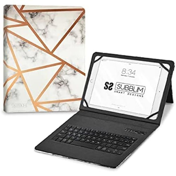 SUBBLIM FUNDA Tablet KEYTAB Pro BT Trendy MARMOL Blanco Vit
