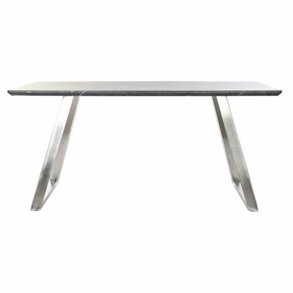 spisebord sort stål træ mdf (160 x 90 x 76 cm)