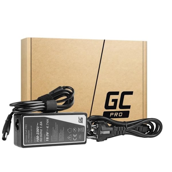 Oplader Green Cell PRO 90W 19V 4.74A til HP Pavilion DV5 DV6 DV7 G6 G7 ProBook 430 G1 G2 450 G1 650 G1 EliteBook 6930p 8460p Sort