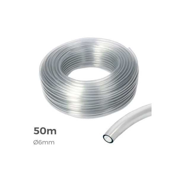 Transparent rör för utjämning i konstruktion - GENERISK - Invändig Ø 6mm Extern Ø 8mm - 50m Transparent