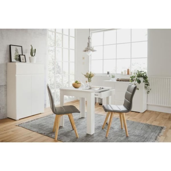 Tabel OSLO - Rektangulær - 4 personer - 80 x 77 x 80 cm - Hvid Vit