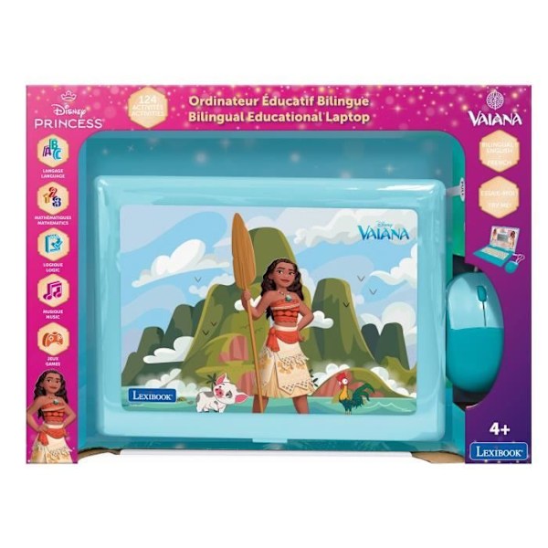 Bilingv computer Vaiana med 124 aktiviteter (EN/FR)