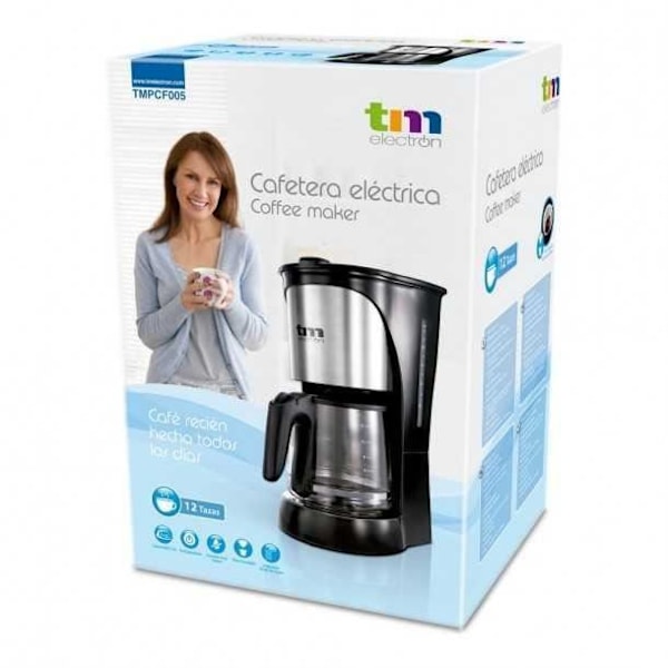 Tippakahvinkeitin - TM Electron - 1000W - 1,5 L - 12 kuppia - Irrotettava suodatin