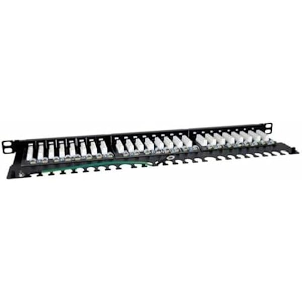 Patchpanel 24 portar UTP Kategori 6 - Phasak - PU 4811 Svart