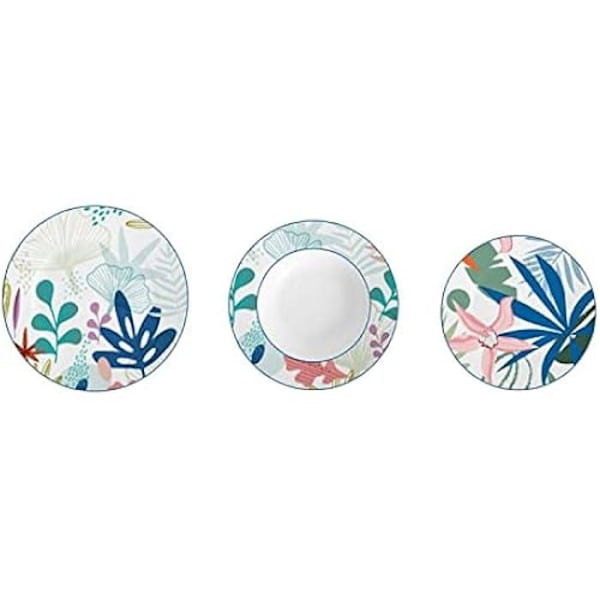 DKD Home Decor Porcelænssæt, Standard Blå, blå grön, grön