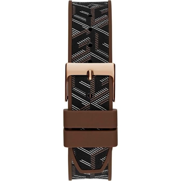 Ur - Guess - Charisma GW0621L5 - Kvarts - Rustfrit stål - Brun silikone rem Silver, brun
