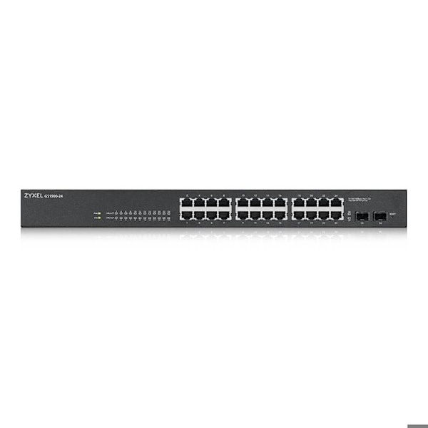 Itsenäinen kytkin - ZYXEL - GS-1900-24 v2 - 24 RJ-45 - Hallittu L2 - QoS musta