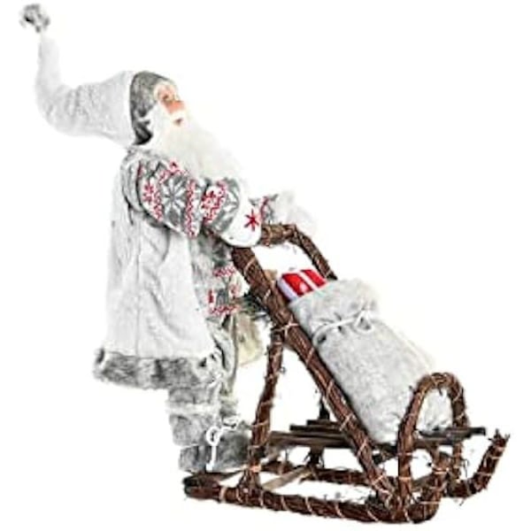 Julepynt - DKD Home Decor - Standard - Grå - Polyester og træ - 42x22x48 cm
