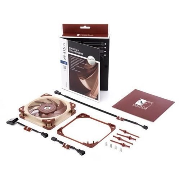 NOCTUA tuuletinsarja A NF-A12 x 25 PWM virtausputkilla 120 x 120 x 25 mm - 4-nastainen - 2000 RPM - SS02