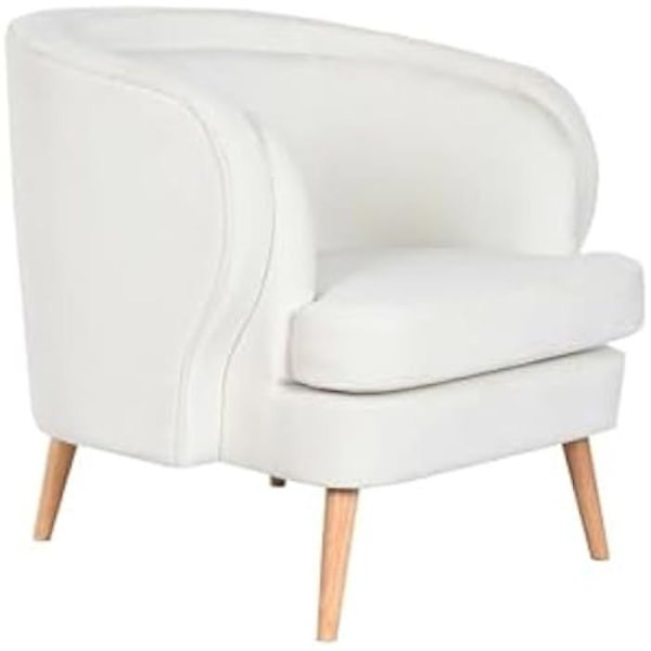 Fåtölj - DKD Home Decor - Standard - Trä - Vit - 1 sits - Inomhus Vit