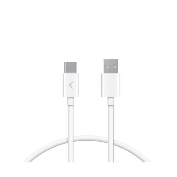 Datakabel - KSIX - BXCUC03BL - USB-C (H) till USB-A (H) - 1 meter - Vit