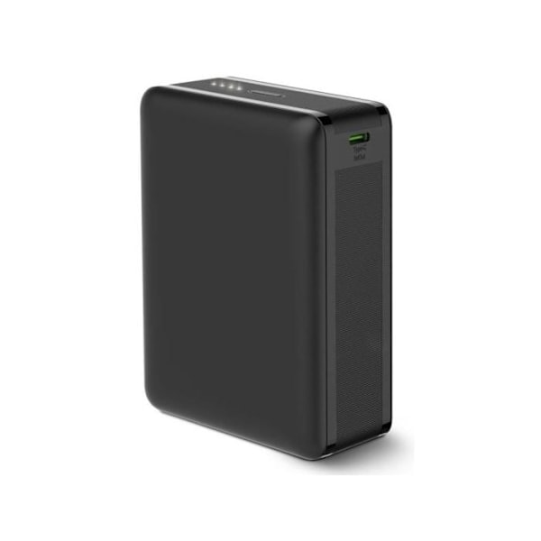 Powerbank Ksix Mini Lithium Polymer 10 000 mAh 10 W USB-A till USB-C-kabel medföljer Simultan Charging Black (Nano, 20 000 mAh) Svart