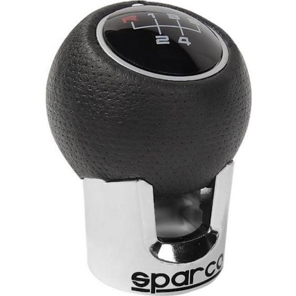 SPARCO LAZIO Gearskifteknap - Universal - Med flere gitre til at lime - Krom læder Sort hvid