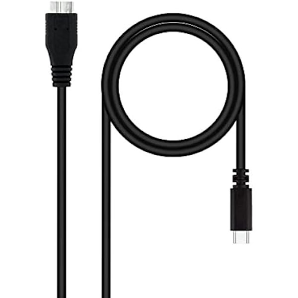 Nanokabel 10.01.1201-BK - USB 3.0 KABEL, TYPE USB-C/M-Micro B/M, SORT, 1,0 M