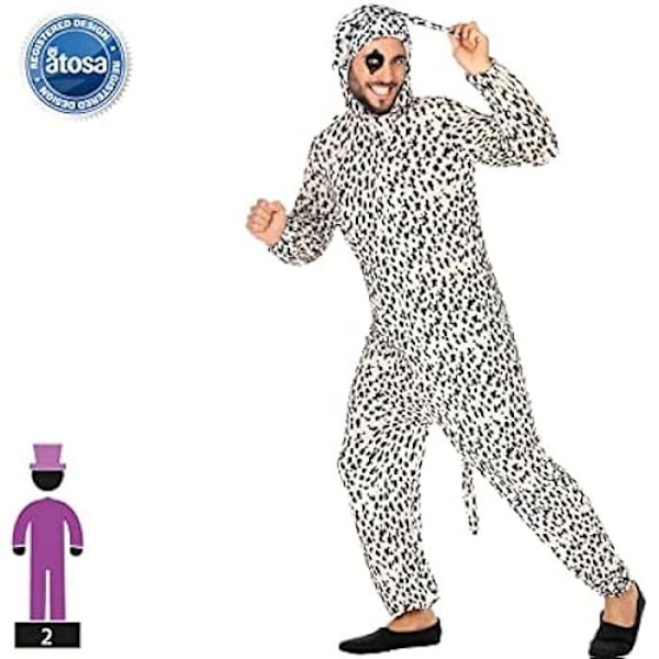 Voksne Dalmantiner Kostume - ATOSA - Cartoon Hundedragt og Hat - Sort - Hvid - Polyester Vit