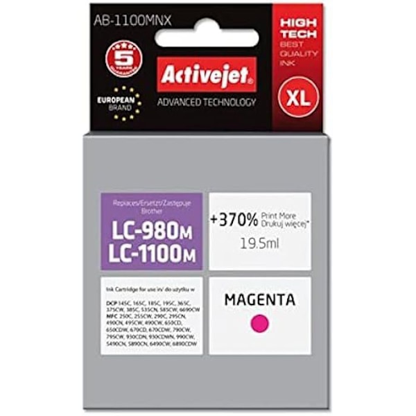 ACTIVEJET mustepatruuna - AB-1100M - Musta - LC-liitin - Mustesuihkutulostimet