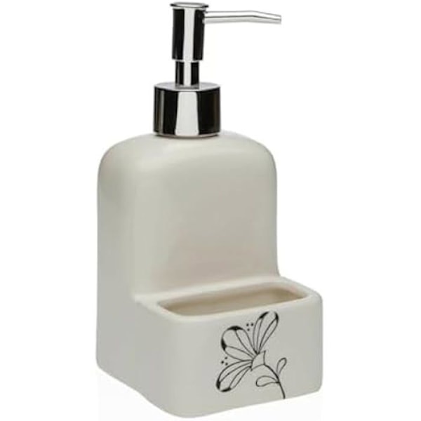 Tvålautomat - VERSA - Blommor - Keramik - ABS - 9 x 18,5 x 8 cm Flerfärgad