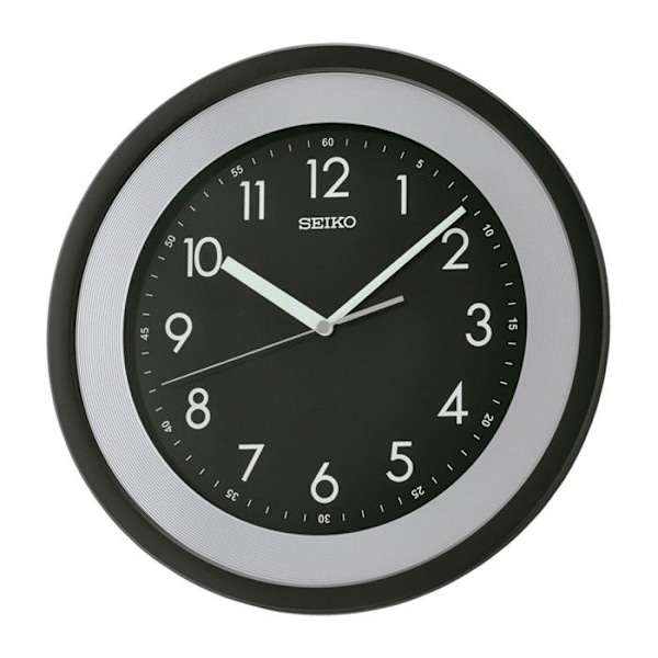 Vægmærke - SEIKO - QXA812K - Sort plast - 36 cm - Japansk quartz Svart