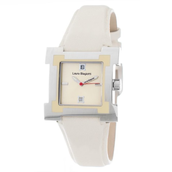 Dameur - Laura Biagiotti - LB0038L-05 - Ø 28 mm - Læder - Kvarts - Sølv beige/silver