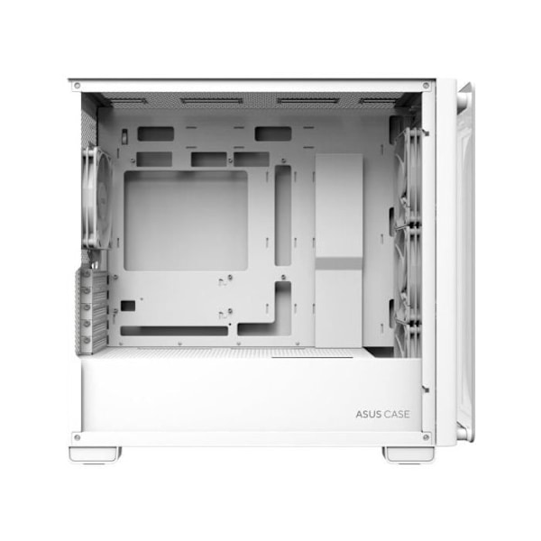 MicroATX PC-kotelo - ASUS - A23 Plus TG ARGB - Valkoinen - Esiasennetut ARGB-tuulettimet - Karkaistu lasi