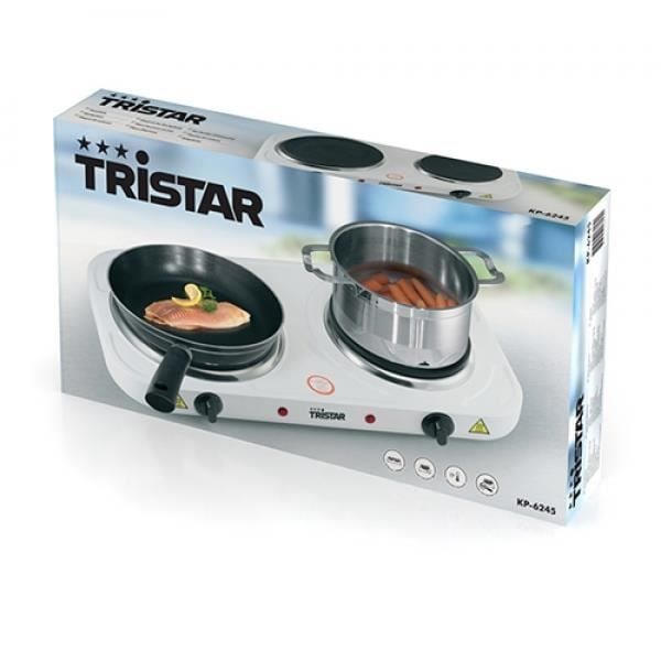 Tristar Dobbelt kogeplade KP-6245 2500 B 15,5/18,5 cm vit svart