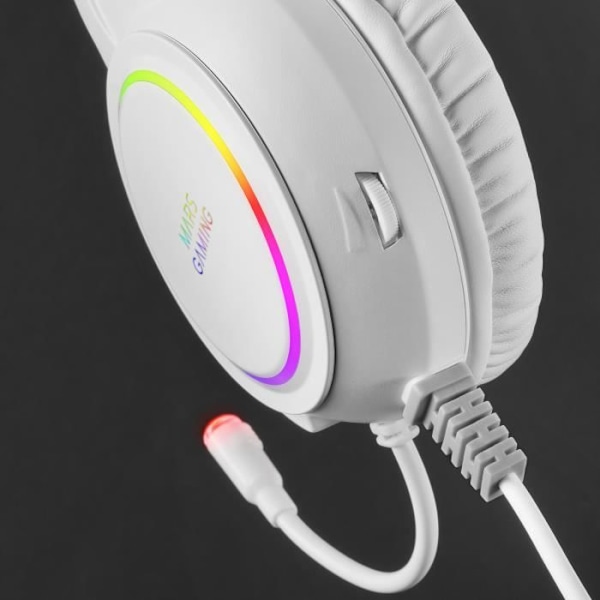 Gaming headset - Mars Gaming - MHRGB White - Spatial Sound - Professional Microphone - RGB Flow Lighting Vit