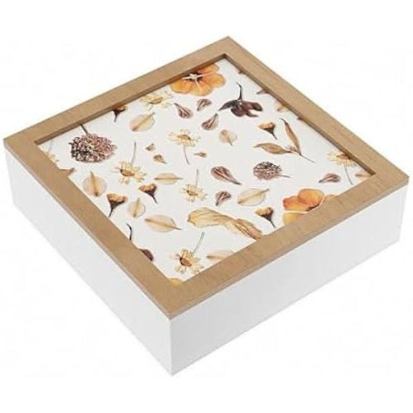 Koristelaatikko - VERSA - Monivärinen - MDF - 25,5 x 25,5 x 8,5 cm - Nykyaikainen tyyli Flerfärgad
