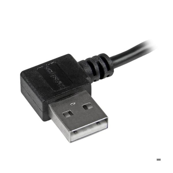 STARTECH.COM USB A - Micro B -kaapeli suorakulmaliitännöillä - Micro USB -johto - M/M - 1 m - Musta