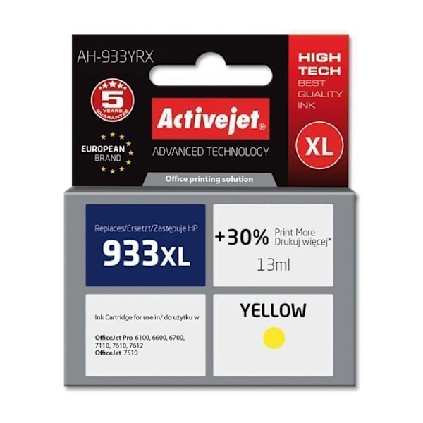 ActiveJet AH-933YRX Keltainen HP CN056AE nr 933XL 14 ml tulostuskasetti