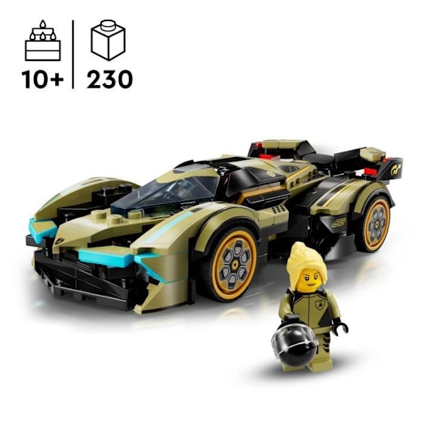 LEGO® Speed Champions 76923 Lamborghini Lambo V12 Vision GT Super Car, leluajoneuvo Guld och svart
