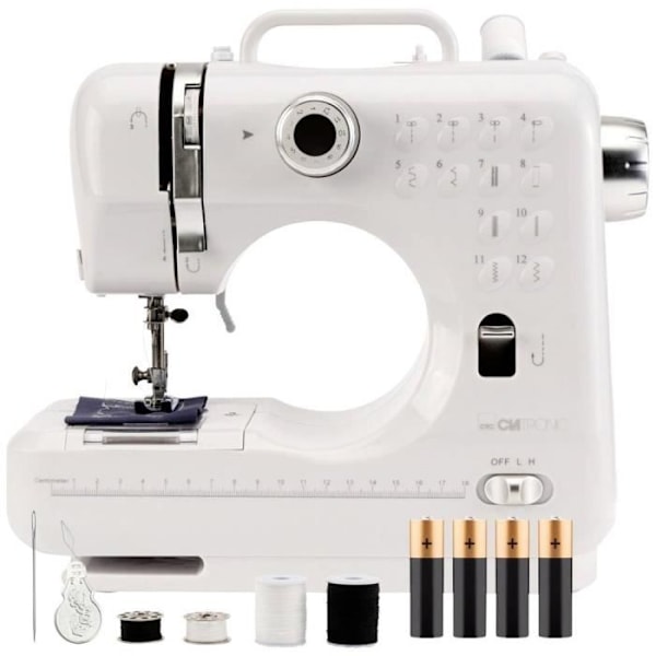 Manuaalinen ompelukone Clatronic NM 3795 valkoinen, hopea - CLATRONIC - 40 W vit, silver