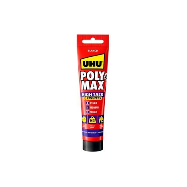 Klebemiddel - Uhu - Poly Max High Tack® Express - Hvid - 165g - Høj klæbeevne