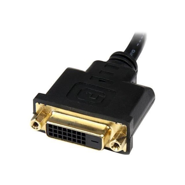 20 cm HDMI til DVI-D adapterkabel - STARTECH - Videoadapter - Sort - Afskærmet Svart