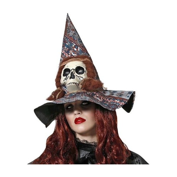 Heksehat med Voodoo-kranie Flerfärgad