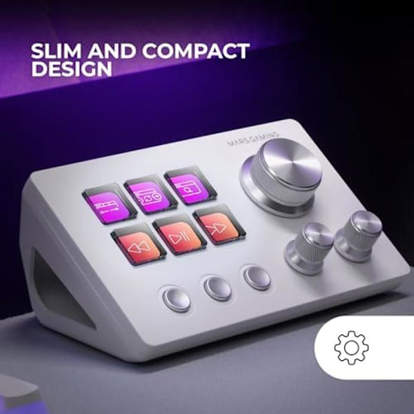 Control Deck - MARS GAMING - MSD-Two - 6 Touch LCD Tilpasselige - 3 Knapper - 3 Multifunktionelle Valsen
