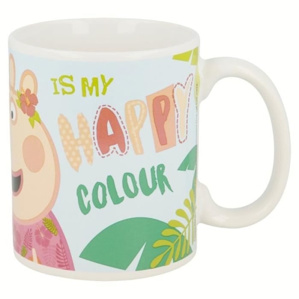 Muki - Peppa Pig - Rosa y Verde - Keraaminen - 8x9,5 cm - 325 ml Rosa och grönt