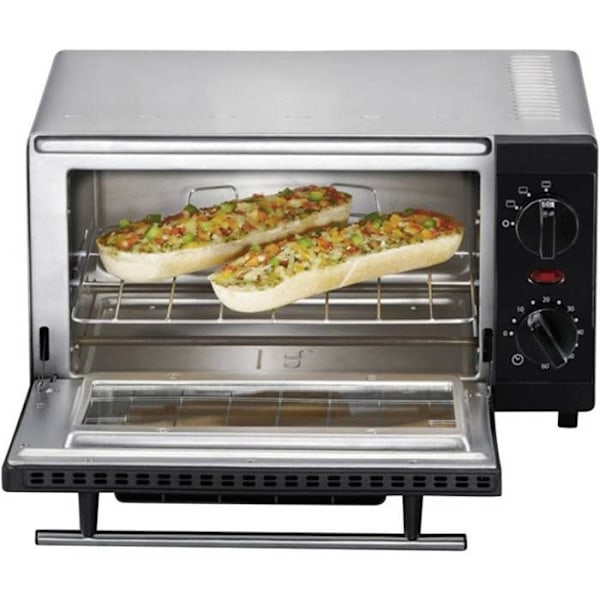SEVERIN 9 L kompakti miniuuni - 800 W grillillä ja keittolevyllä - Musta/hopea TO2052