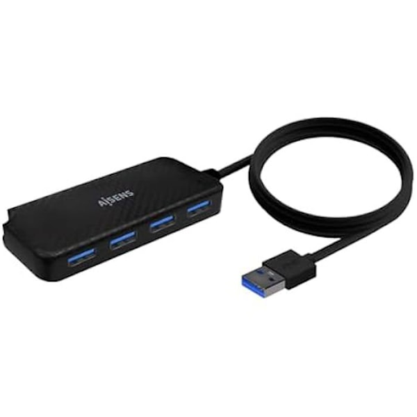 AISENS - A106-0714 - USB 3.0 Hub, Type A/M-4XType A/H, Sort, 60 cm
