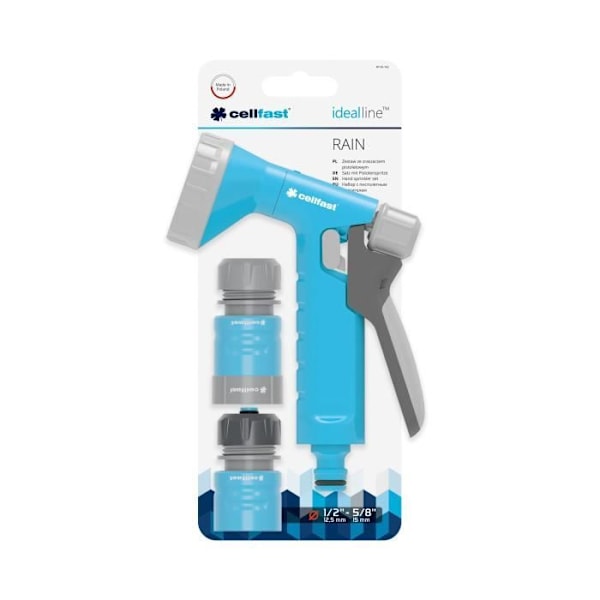 Kastelusarja - CELLFAST - RAIN IDEAL™ - Suutin useilla suihkuilla - 12,5 mm ja 15 mm - Puutarhan kastelu